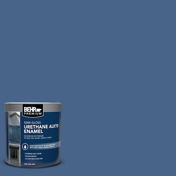 BEHR PREMIUM 1 qt. #PPU15-04 Mosaic Blue Semi-Gloss Enamel Urethane Alkyd Interior/Exterior Paint