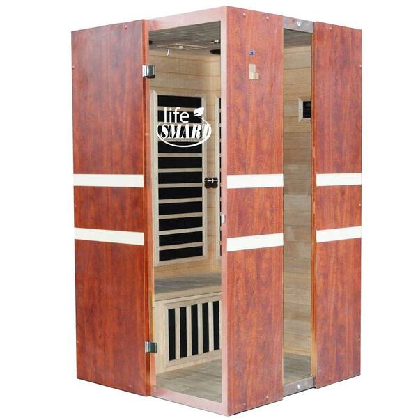 Lifesmart Euro Style 2-Person Infrared Sauna with Carbon Tech Heaters and MP3 Sound System