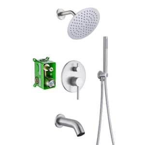 1-Handle 1-Spray Tub and Shower Faucet 1.8 GPM in Brushed Nickel (Valve Included)