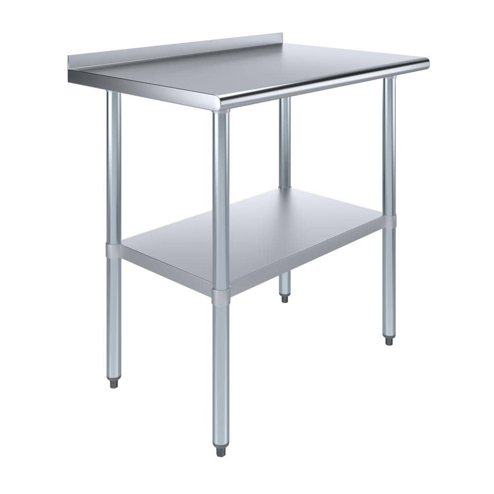 36 Inch Stainless Steel Kitchen Utility Table with Adjustable Shelf