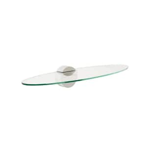 Legacy Oval 23.5 in. W x 7.5 in. D Clear Large Shelf with 1 Moon Titanium Bracket Shelf Kit