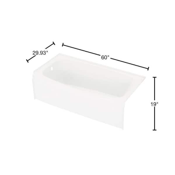 60~ x 30~ Bathtub Wall Set in High Gloss White 40204