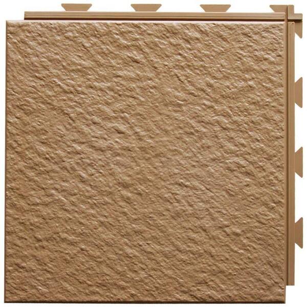 Greatmats Hiddenlock Slate Top Brown 12 in. x 12 in. x 0.25 in. PVC Plastic Interlocking Basement Floor Tile