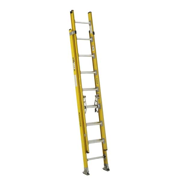 Werner 16 ft. Fiberglass D-Rung Extension Ladder with 375 lb. Load Capacity Type IAA Duty Rating