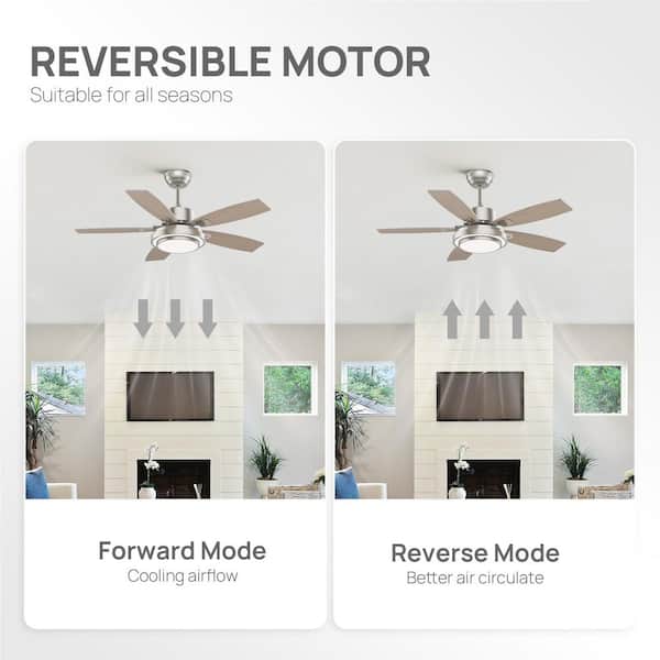 LuminFan 42 in. Indoor Nickel Downrod Mount Ceiling Fan with