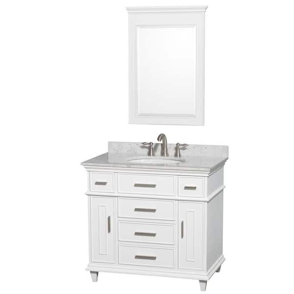 Wyndham Collection Berkeley 36 In, White Vanity With Top 36