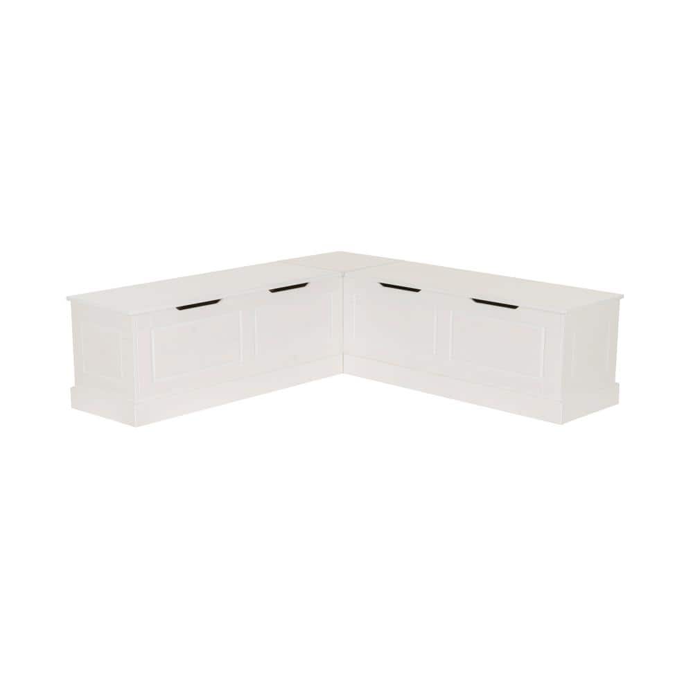 Rockhill White Backless Nook Dining Bench 62.4 in. L x 16.5 in. D x 18.2 in