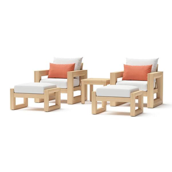 RST Brands Benson 5 Piece Club Chair and Ottoman Set Cast Coral