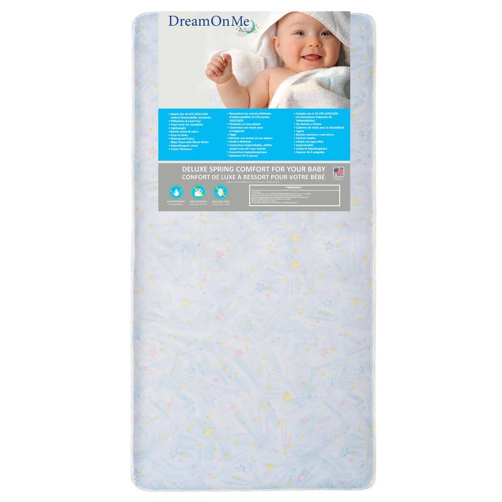 Dream On Me Stars Bright Crib and Toddler 180 Coil Mattress -  153-180