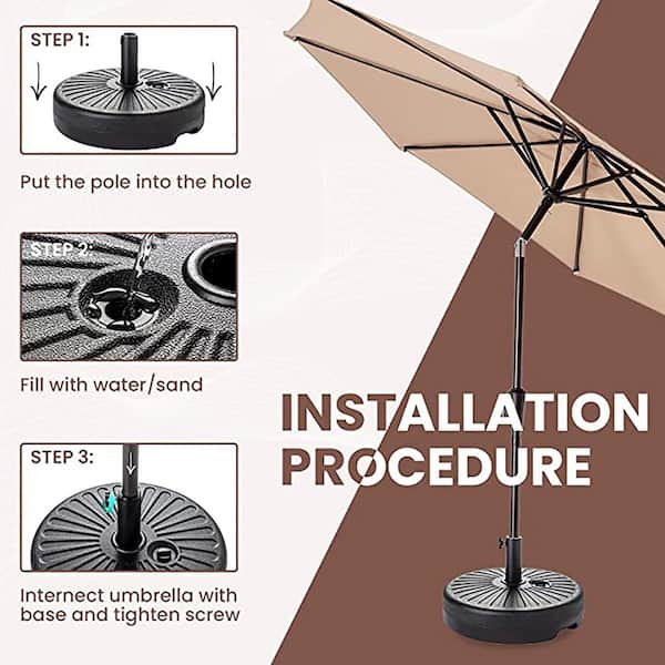 50 lbs. Capacity Resin Patio Umbrella Base in Black