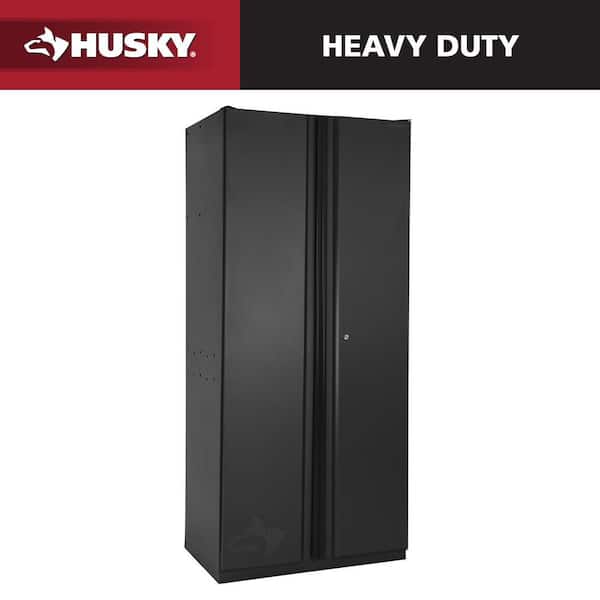 36 in. W x 81 in. H x 24 in. D Heavy Duty Welded 20-Gauge Steel Garage Freestanding Cabinet in Black