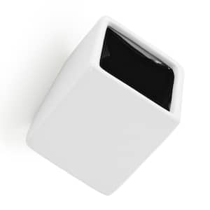 Cube 5 1/2 in. x 6 in. White Ceramic Wall Planter