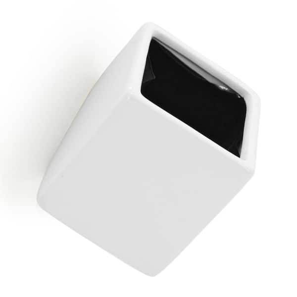 Arcadia Garden Products Cube 5 1/2 in. x 6 in. White Ceramic Wall Planter