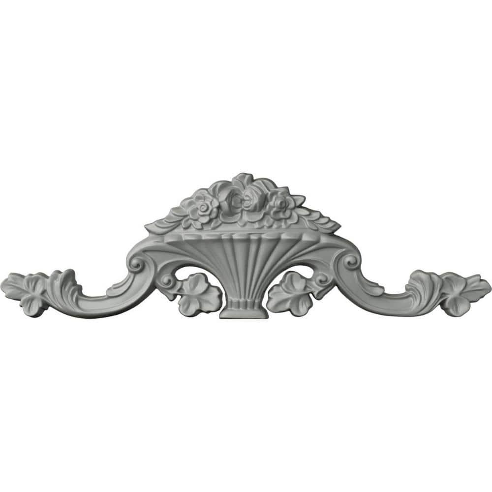 Primed White Urethane Flower Basket Scroll Onlay