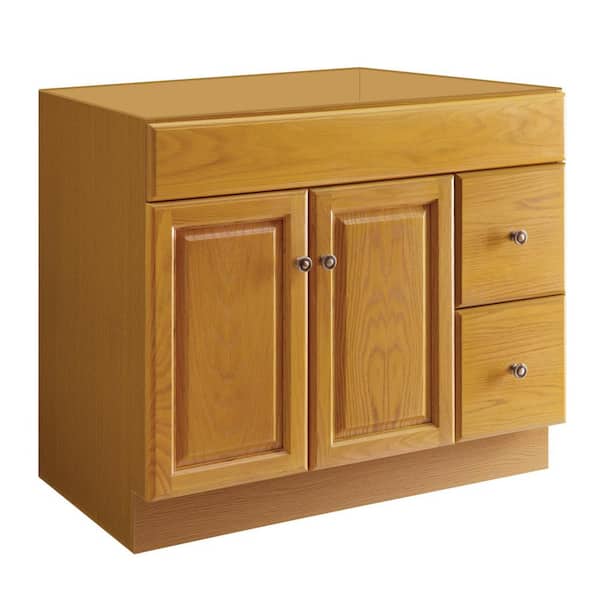 Design House Claremont 36 in. W x 18 in. D Unassembled Vanity Cabinet Only in Honey Oak