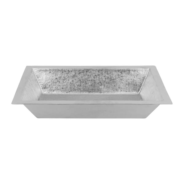 Premier Copper Products Terra Firma 22 in. Undermount Rectangle Bathroom Sink in Gray Nickel-Plated Copper