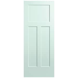 32 in. x 80 in. 3-Panel Winslow Single Bore Hollow Core Sea Glass Molded Composite Interior Door Slab