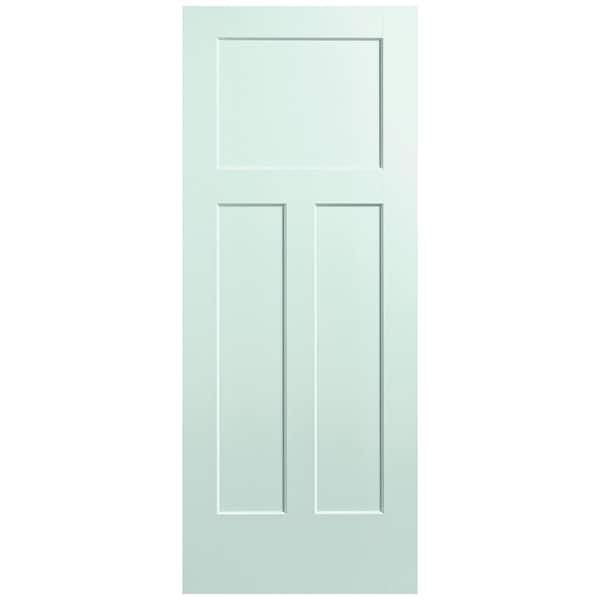 32 in. x 80 in. 3-Panel Winslow Single Bore Hollow Core Sea Glass Molded Composite Interior Door Slab