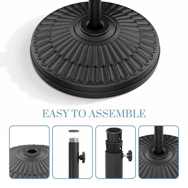 hayward 80 lbs concrete patio umbrella base in black 80lb Round  Outdoor Patio Umbrella Stand  still standing patio The US Weight 80 Pound Free Standing Umbrella Base is crafted with a high US Weight 80 lb Free