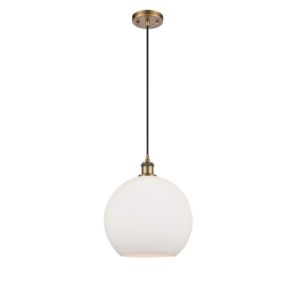 Brushed Brass Mini Globe Pendant Light with Glass Shade