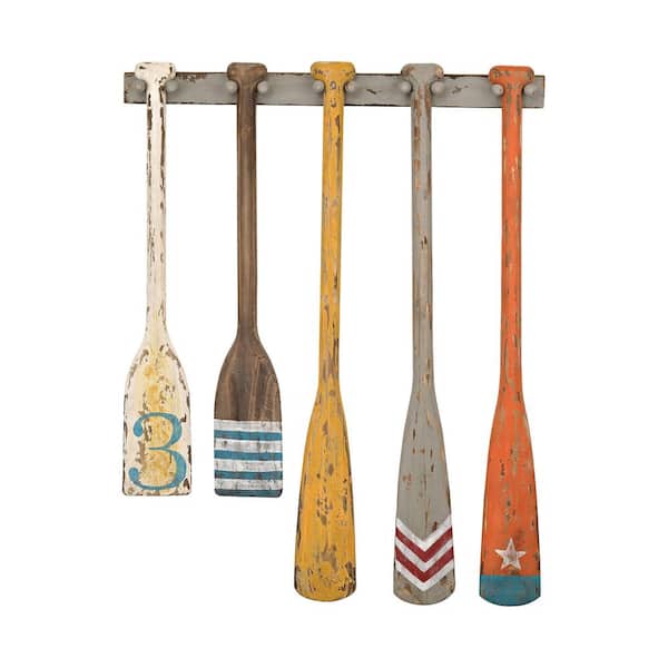 Titan Lighting 26 in. x 20 in. Hand Painted Oars Wall Hanging