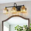 EDISLIVE Orillia 21 in. 3-Light Crystal Bathroom Vanity Light Black and Gold Bathroom Wall Light 81010000059558