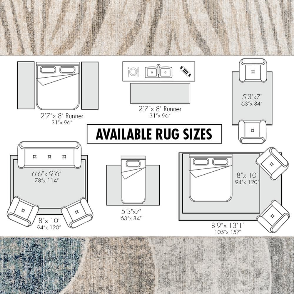 Gray and Cream Zebra Striped Synthetic Area Rug 5' x 7'