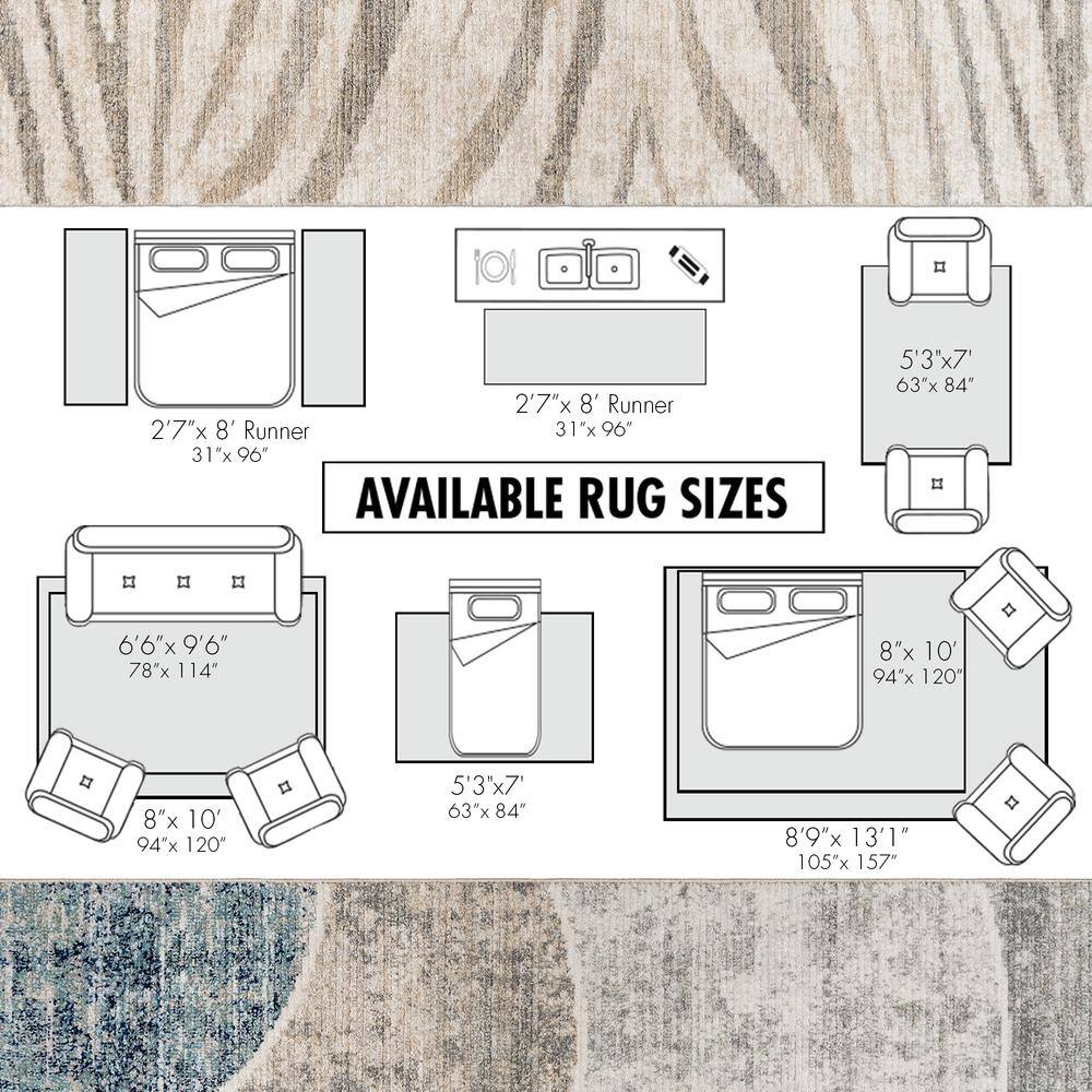 Gray and Cream Zebra Striped Synthetic Area Rug 5' x 7'