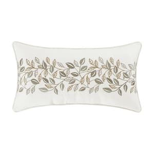 Laurel White Polyester Boudoir Decorative Throw Pillow