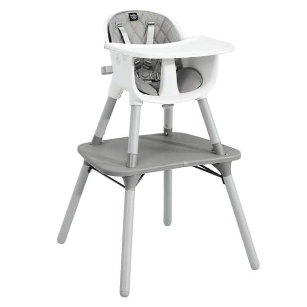 Costway 4 in 1-Baby Highchair Gray Plastic Convertible Toddler Table ...