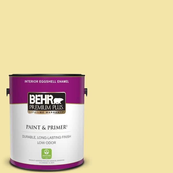 BEHR PREMIUM PLUS 1 gal. #P320-3 Lily Bulb Eggshell Enamel Low Odor Interior Paint & Primer