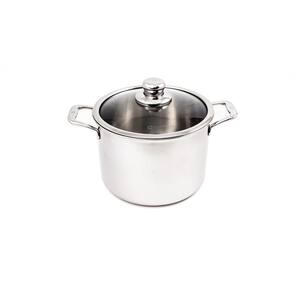 Premium Clad 7.9 qt. Stainless Steel Stock Pot with Glass Lid