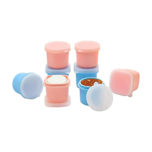 Mini Silicone Food Storage Containers Portion Cup Lid Colorful Leakproof Lids Food Grade Material for 2 oz Cups 8 Pack