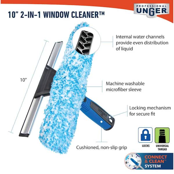 Baban Window Squeegee Cleaner, 2 in 1 Window Cleaning Tool with Elbow and  Straight Extension Pole, 62'' Telescopic Window Washing Equipment with