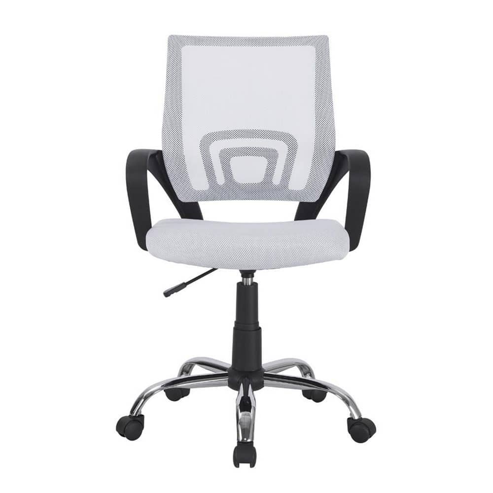 White Height Adjustable Executive Office Mesh Mid-Back Swivel Chair with Armrest, Lumbar Support price history on PriceWatchPro