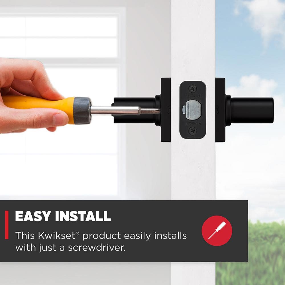Matte Black Contemporary Keyed Entry Door Lever