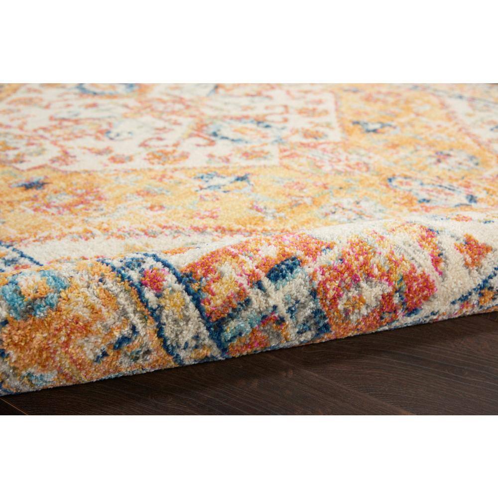 Ivory and Yellow Floral Viscose Rectangular Area Rug