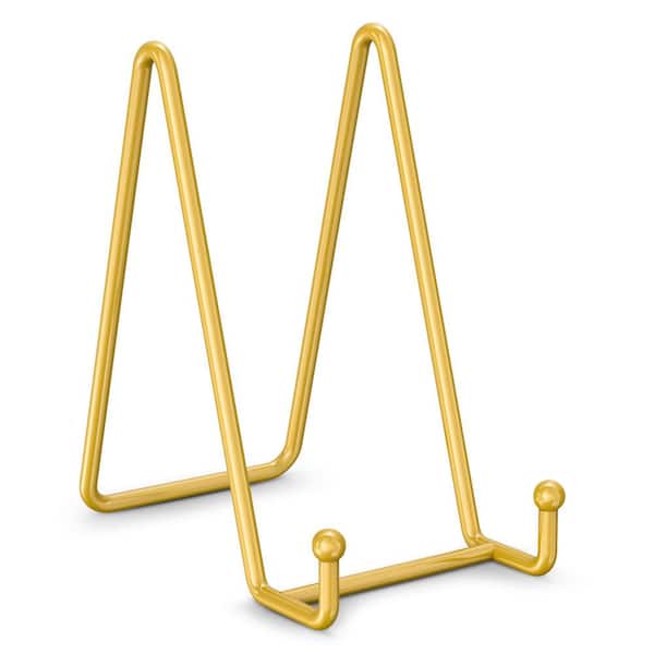 2-Pack Metal Plate Display Stand Easel Holder for Decorative Plates, Photos, Art, Picture Frames Gold