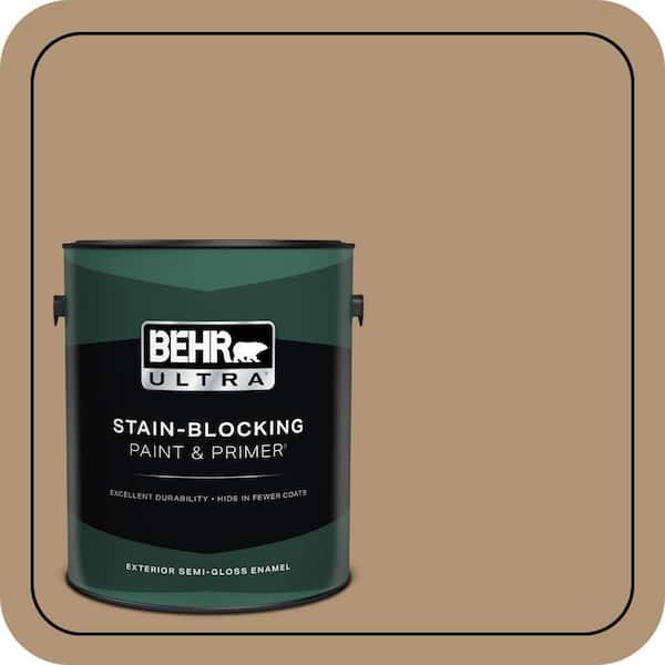 BEHR ULTRA 1 gal. #290F-4 Cliff Rock Semi-Gloss Enamel Exterior Paint & Primer
