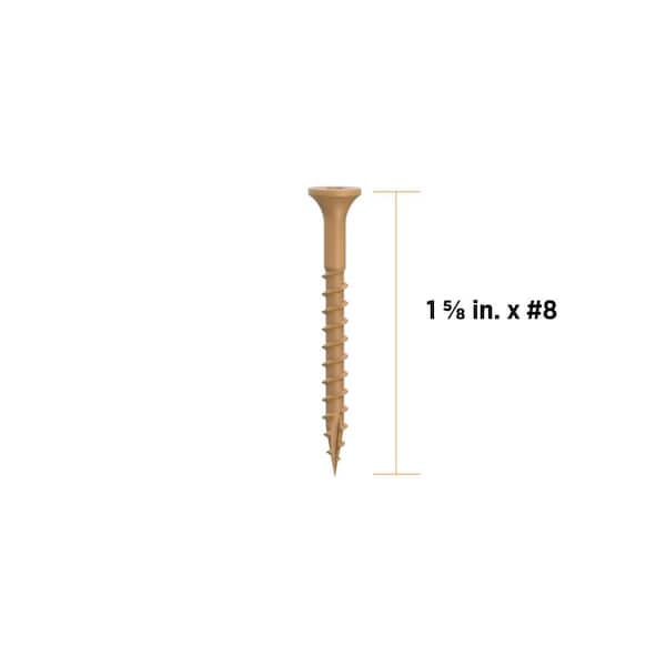 1-5/8 in. #8 Tan Star Drive Exterior Bugle Head Wood Deck Screws (100-Count)