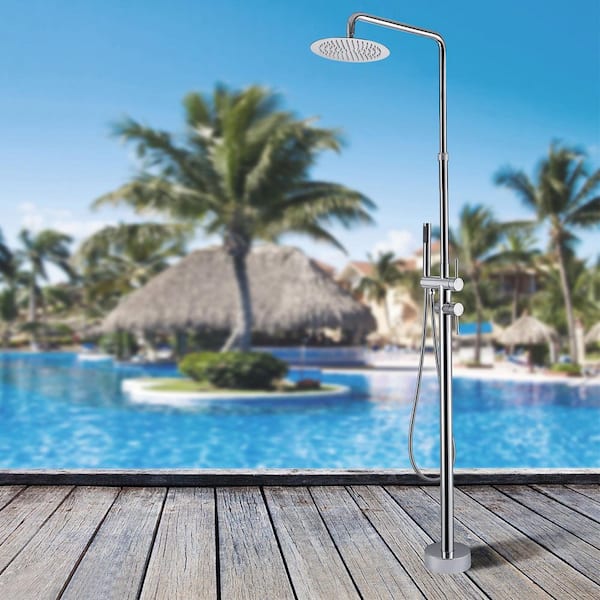 FLG 2 Handle 1-Spray Outdoor Freestanding Shower Faucet 1.8 GPM