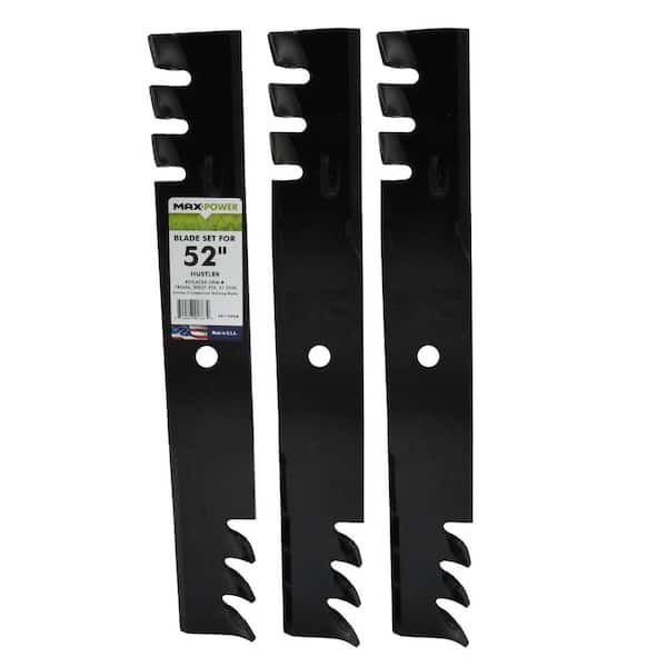 MaxPower's 561145XB 3 Commercial Mulching Blade Set for 52" Hustler Mowers, Replaces OEM # 30227-52X, 785436, 51-2220