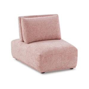 Fairwind 37 in. Armless Chenille Curved Modular Extendable Back Sofa in Pink