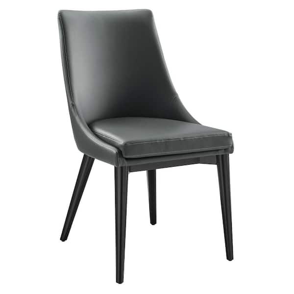 MODWAY Viscount Faux Leather Dining Chair in Gray