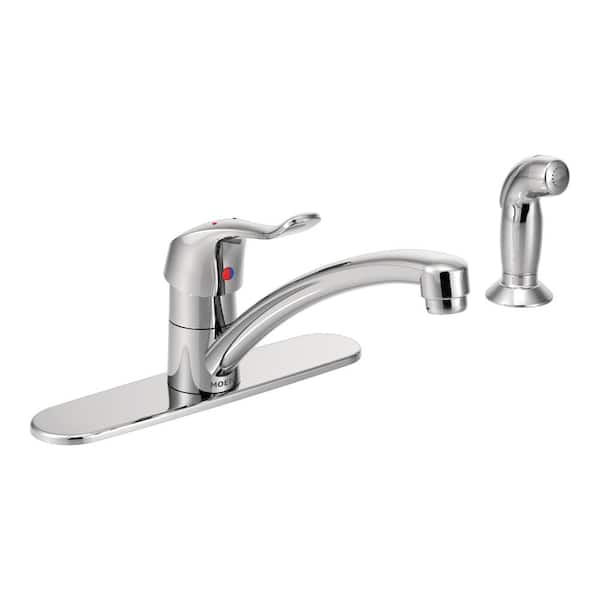 MOEN M-Dura Commercial Single-Handle Standard Kitchen Faucet with Side Sprayer in Chrome