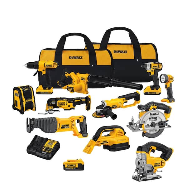20-Volt MAX Lithium-Ion Cordless Combo Kit (11-Tool) with (2) 20-Volt 2.0Ah & (1) 20-Volt 4.0Ah Batteries and Charger