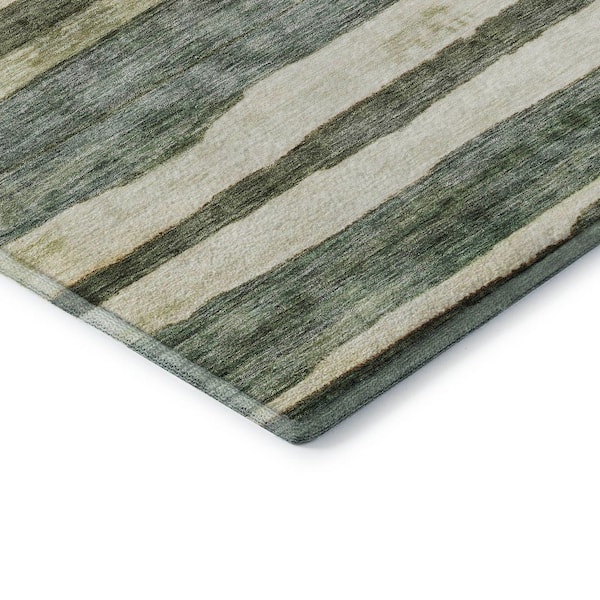 Mayfield Premium Machine Washable Abstract AMF1191 Sage 8 ft. x 10 ft. Area Rug