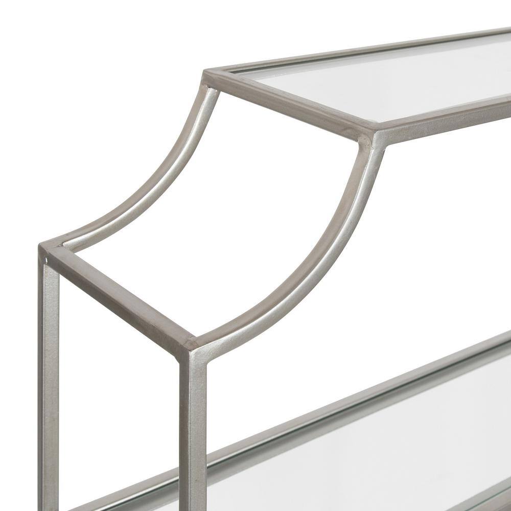Silver Scalloped 4-Tier Glass Wall Shelf