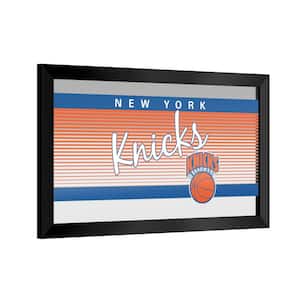 New York Knicks Hardwood Classics 26 in. W x 15 in. H Wood Black Framed Mirror