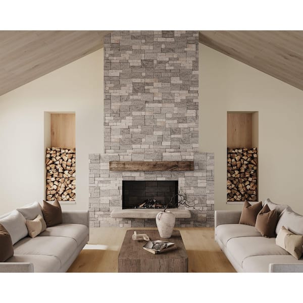 Tumbled Ledger 8 in. x 22 in. Limestone Wired Mesh in Mixed Beige & Grey